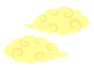 シンプルな黄色い筋斗雲のイラスト