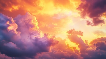 Purple and orange sky background with clouds high resolution