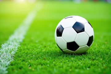 Fototapeta premium High-angle view, football on pure white backdrop, white, competition