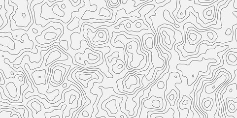 Abstract modern difficult soft black and white topographic wavy stylized map doted line contour topography terrain path concept stroke vector illustration topo background.