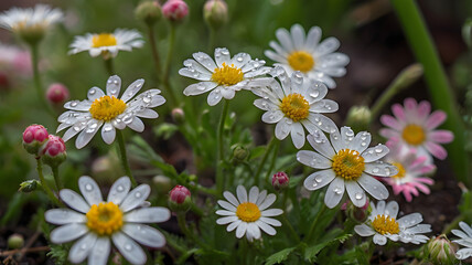 Obraz premium Dewy Daisy Delight