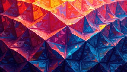 Intricate tessellation of geometric shapes in vibrant hues , graphic design, art, kaleidoscope