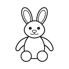 Fototapeta premium Simple Black And White Line Art Of A Cute Bunny Illustration Vector