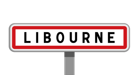 Panneau sur poteau central - Libourne