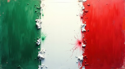 artistic paint representation of the Italian flag