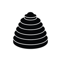 Minimalist Illustration Of A Ring Stacking Toy Tower Design In Black