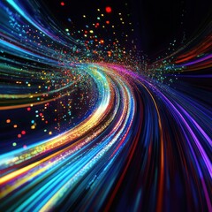 Obraz premium Abstract Colorful Light Trails: A Dynamic Visual Symphony