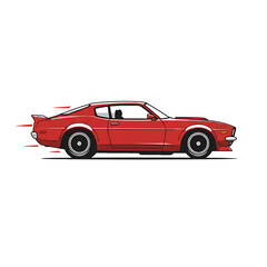 Obraz premium Car racing fast vector illustration isolated on white background 