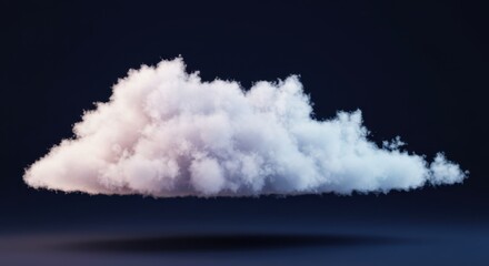 Naklejka premium Isolated Fluffy Cumulus Cloud Against a Deep Blue Background A Stunning 3D Render of a Single Cloud Formation