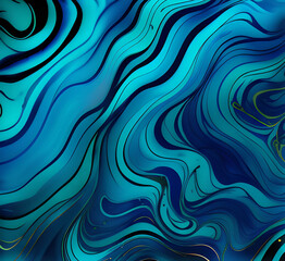 Obraz premium Abstract dark teal background with light wave. Blurred turquoise water backdrop. illustration for your graphic design, banner, wallpaper or poster,.generative ai