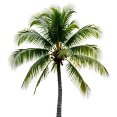 Fototapeta premium Palm_Tree_Isolated_on_Black_Tropical_Vibrant_Green