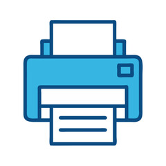 Printer Icon Representing Print Function Icon Design