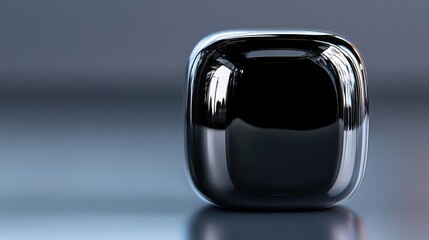Glossy black cube, modern design