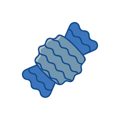 Cartoon Styled Blue Candy Wrapped Sweet Treat Vector Illustration Graphic