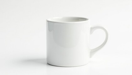 One white ceramic mug isolated on white backdrop, studio, mug