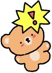 깜짝 놀란 곰돌이 일러스트 스티커