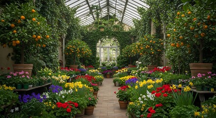 Obraz premium Glasshouse Eden AI Generated