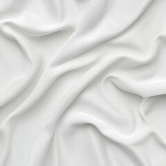 Obraz premium A soft, textured white fabric drapes elegantly, showcasing its gentle waves and intricate patterns.