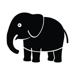 Fototapeta premium Elephant Wearing T-Shirt Silhouette Vector Art Illustration on White Background