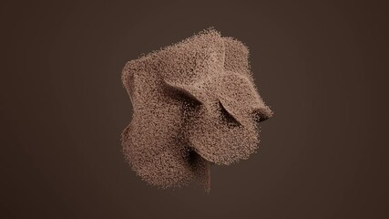 Abstract 3D monochrome particle cloud in chaotic motion animation. Minimalistic dynamic structure ideal for tech backgrounds, artistic visuals, and creative design projects. Seamless loop