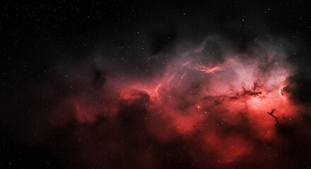 Naklejka premium Crimson Nebula's Embrace AI Generated