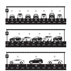 Angle, parallel and perpendicular car parking  – vector illustration