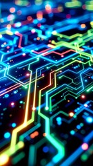 Abstract Futuristic Circuit Board Technology Background Image