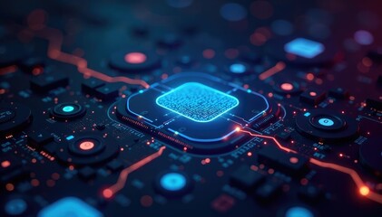 Perfectly integrated technological interface elements , future, elements, tech