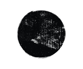 Grunge Black Circle Texture – Distressed Round Ink Brush Stamp Design