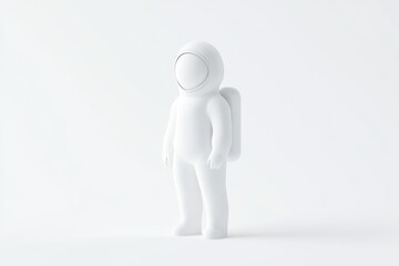 Simple white astronaut figurine, minimalist design