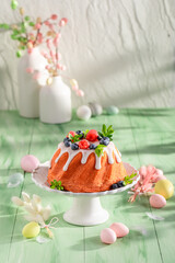 Tasty ring cake for Easter as perfect Easter card.