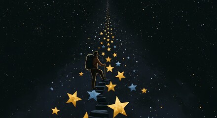 Naklejka premium Starlit Ascent AI Generated