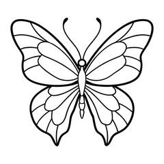Elegant Butterfly Line Art Illustration Perfect for Coloring and Design
