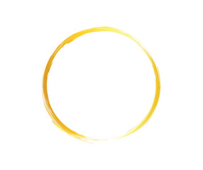 Gold Brush Stroke Circle Frame, Vector illustration.