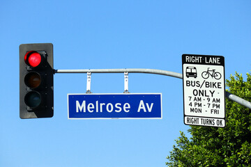 Los Angeles, California: Melrose Avenue sign