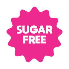 Sugar Free pink stamp Design for Health Conscious and Organic Product. No added sugar symbol, pink badge, tag or emblem isolated in circle design. Diabetic product. Vector illustration EPS 10 
