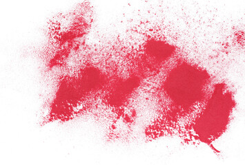 Acai powder flying, isolated on white background and texture, clipping path