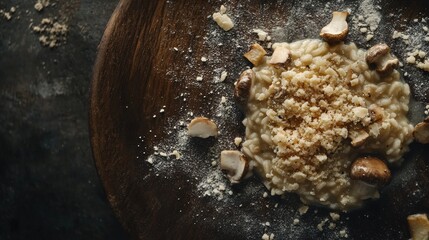 A rich and creamy mushroom risotto with Parmesan cheese. Featuring indulgence and comfort