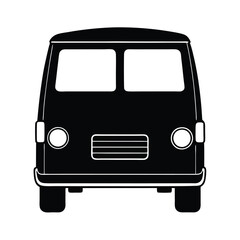 Front View Of A Mini Van Silhouette Vector Illustration – Modern, Compact, Family Vehicle Design