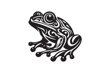 Frog silhouette with white background