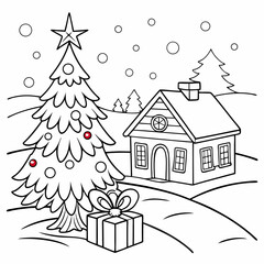 Fototapeta premium coloring book page