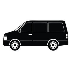 Side View Of A Mini Van Silhouette Vector Illustration – Modern, Compact, Family Vehicle Design