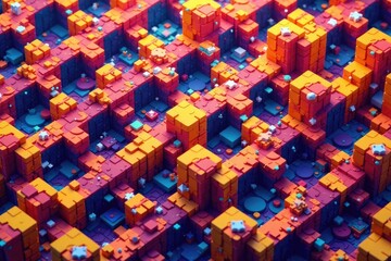 Abstract geometric shapes forming a vibrant, repeating pattern , geometric, contemporary, abstract