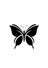 Black butterfly silhouette vector spring icon