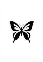 Silhouette butterfly vector illustration with delicate floral wing design