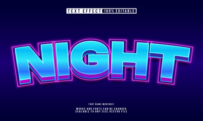 Editable Night 3D text effect template with a sleek, modern design. 
