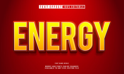Editable Energy 3D text effect with vibrant style
