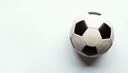 Naklejka premium Overhead view of football against white backdrop, clean, background