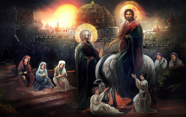 Jesus Christ entering Jerusalem
