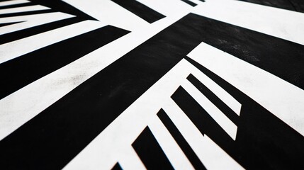 Abstract Geometric Pattern in Black and White with Sharp Angles